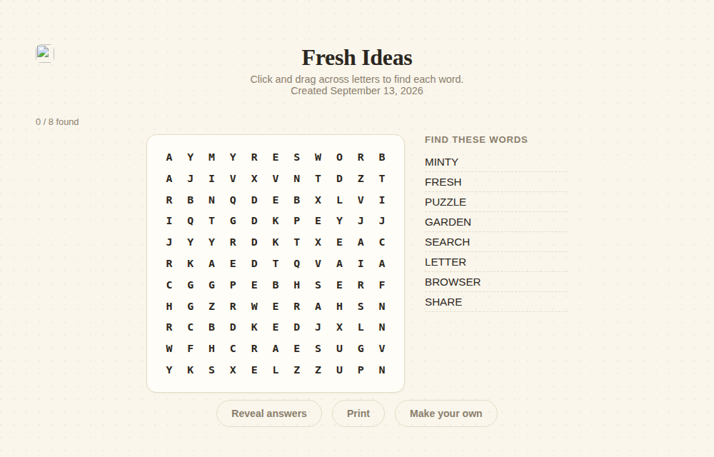 Word Search Maker screenshot